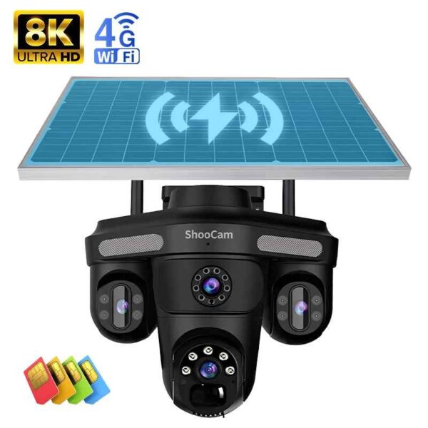 4G Günəş panelli 3 linz 12mp kamera