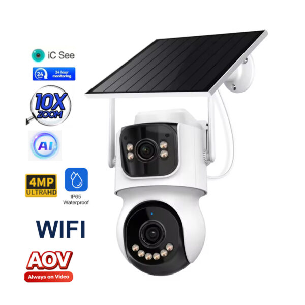 Icsee günəş panelli 2 linz wifi kamera 8MP